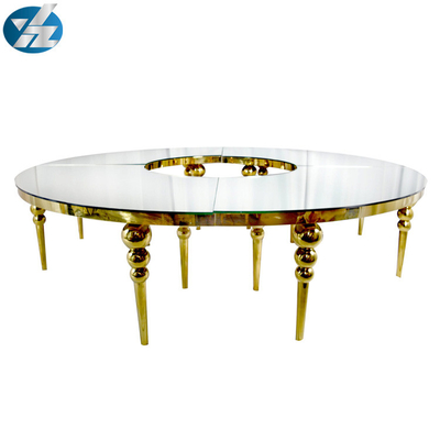 SS Tròn cong Vàng Cho thuê Bàn ăn tiệc cưới Khách sạn Sự kiện Bàn lớn D340XH75