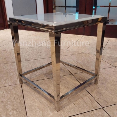 Bàn Giường Đơn Giản Khung Bạc SS201 Bàn Vuông CBM Nhỏ Cho Phòng Ngủ