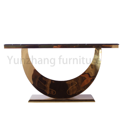 Bảng điều khiển Half Moon Arc tối giản hiện đại Bàn đá cẩm thạch / Mặt kính Nội thất phòng khách