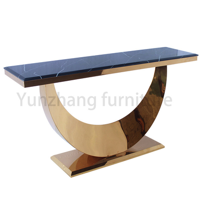 Simple Collection Console Table With Black Marble For Living Room (Bàn bảng tập hợp đơn giản với đá cẩm thạch đen cho phòng khách)