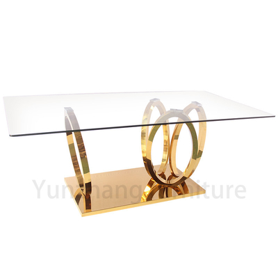 Bàn ăn mặt kính đương đại 201ss cho nhà ở và khách sạn