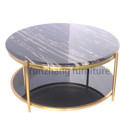 Bàn thép không gỉ kích thước trung bình Sử dụng tại nhà và khách sạn với mặt đá cẩm thạch