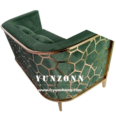 Modern Gold Stainless Steel Luxury Sofa Set Furniture Phòng khách Green Velvet Fabric Sofa