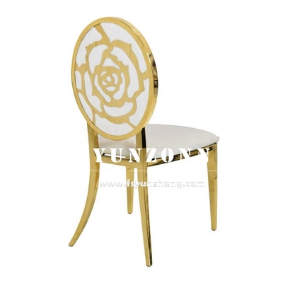 Ghế đám cưới bằng thép không gỉ vàng Cho thuê ghế đám cưới hoàng gia W49xD53xH94cm