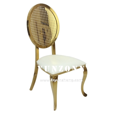 Chiếc ghế khách vàng không gỉ Luxury Throne Hotel Dining Fabric Wedding Chair