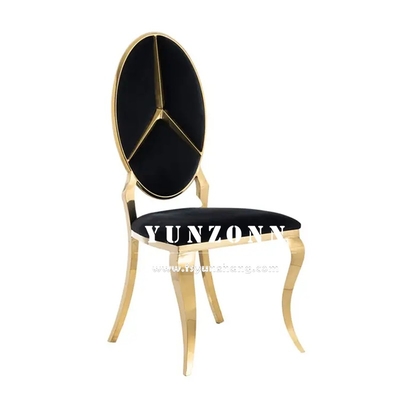 Hot Sale Fancy Benz Design Back Dining Furniture Gold Stainless Steel Banquet Chair cho khách sạn Wedding Event Party