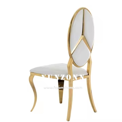 Hot Sale Fancy Benz Design Back Dining Furniture Gold Stainless Steel Banquet Chair cho khách sạn Wedding Event Party