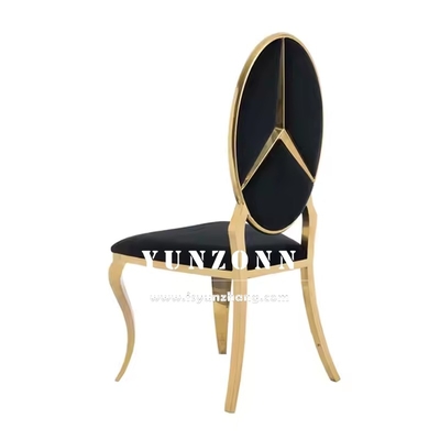 Hot Sale Fancy Benz Design Back Dining Furniture Gold Stainless Steel Banquet Chair cho khách sạn Wedding Event Party