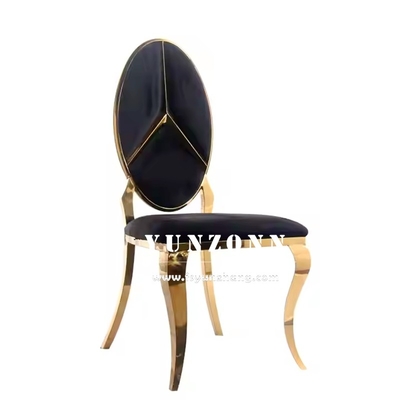Hot Sale Fancy Benz Design Back Dining Furniture Gold Stainless Steel Banquet Chair cho khách sạn Wedding Event Party