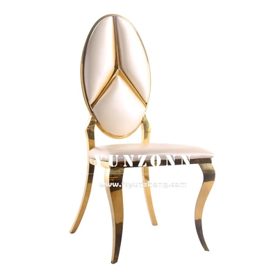 Hot Sale Fancy Benz Design Back Dining Furniture Gold Stainless Steel Banquet Chair cho khách sạn Wedding Event Party