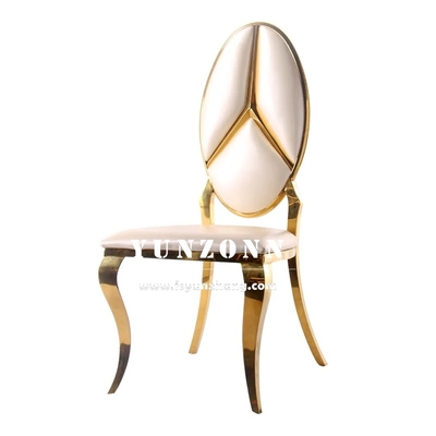 Hot Sale Fancy Benz Design Back Dining Furniture Gold Stainless Steel Banquet Chair cho khách sạn Wedding Event Party