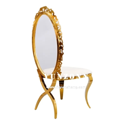 Fancy Acrylic Sunflower Back Gold Home Dining Chair Stacking Stainless Steel Wedding Chair cho bữa tiệc khách sạn được sử dụng