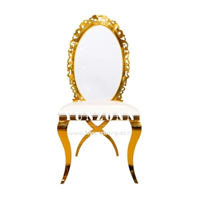 Fancy Acrylic Sunflower Back Gold Home Dining Chair Stacking Stainless Steel Wedding Chair cho bữa tiệc khách sạn được sử dụng