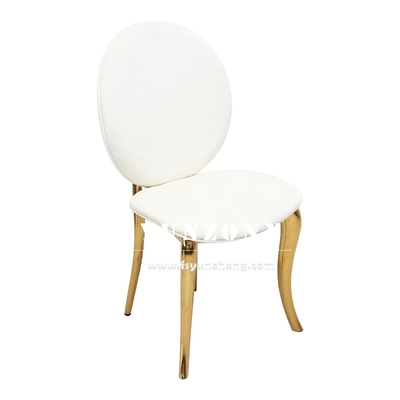 Khách sạn cao cấp Banquet Chair Gold Wedding Party Stainless Steel Living Room White Velvet Dining Chair