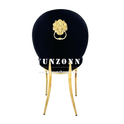 Hàng hóa bán buôn Dubai Market Gold Stainless Steel Banquet Chair Royal Lion Handhold Hotel Luxury Dining Chair