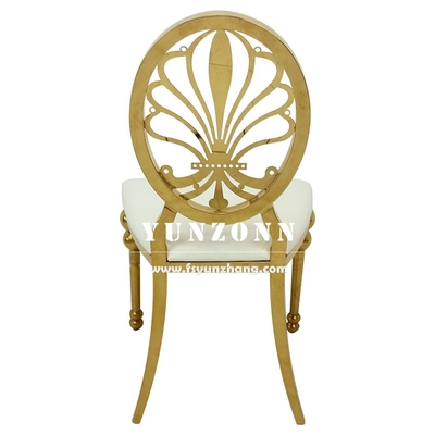 Banquet ghế kim loại sự kiện bữa tiệc thuê hoa vàng trở lại thép không gỉ ghế cưới khách sạn
