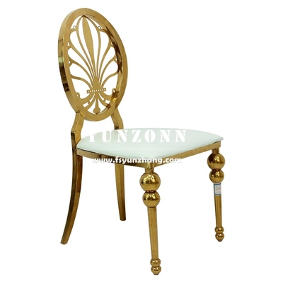 Banquet ghế kim loại sự kiện bữa tiệc thuê hoa vàng trở lại thép không gỉ ghế cưới khách sạn