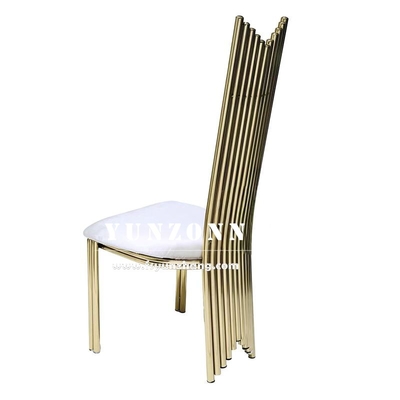 Long Back Metal Wedding Event Banquet Chairs Đồ nội thất hiện đại Stainless Steel Wedding Party Chair