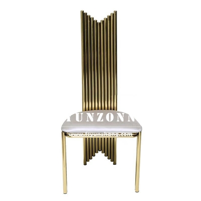 Long Back Metal Wedding Event Banquet Chairs Đồ nội thất hiện đại Stainless Steel Wedding Party Chair
