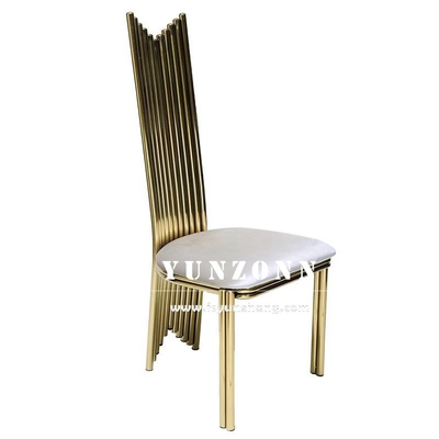Long Back Metal Wedding Event Banquet Chairs Đồ nội thất hiện đại Stainless Steel Wedding Party Chair
