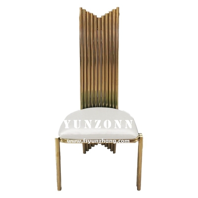 Long Back Metal Wedding Event Banquet Chairs Đồ nội thất hiện đại Stainless Steel Wedding Party Chair