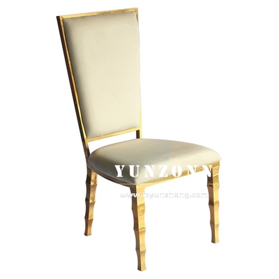 Chân hình tre độc đáo ghế tiệc khách sạn ghế cưới bằng thép không gỉ vàng cho thuê bữa tiệc