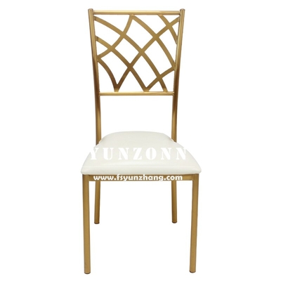 Đồ ăn hiện đại Đồ cưới xếp chồng Chiavari ghế vàng thép không gỉ ghế tiệc