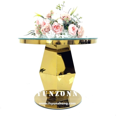Đứng bánh bánh cưới vàng Vòng đứng thép không gỉ Nodern Cake Table