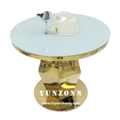 Đứng bánh bánh cưới vàng Vòng đứng thép không gỉ Nodern Cake Table