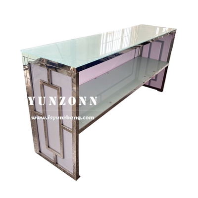 Đồ nội thất khách sạn thiết kế thời trang hiện đại Wine Bar Table Silver Event Party High Bar Counter