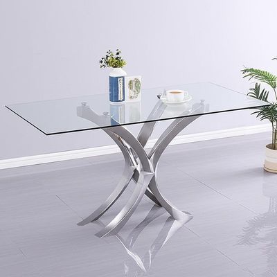 Bàn ăn mặt kính đương đại 201ss cho nhà ở và khách sạn