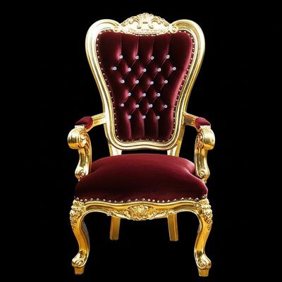 Chiếc ghế khách vàng không gỉ Luxury Throne Hotel Dining Fabric Wedding Chair