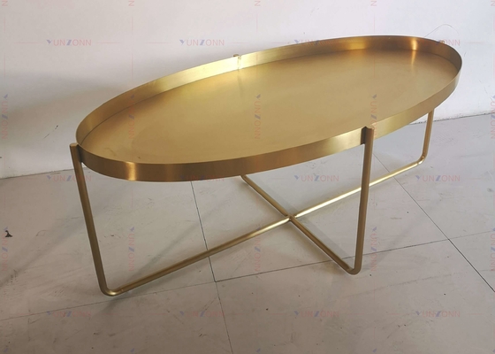 Bàn trà bên kim loại vàng Bàn cà phê D60xH50cm 201 thép không gỉ