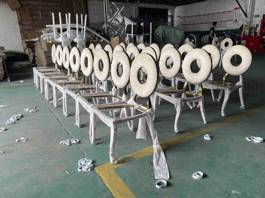 Ghế ăn tròn lưng ghế Thiết kế đặc biệt Ghế tiệc có chức năng xếp chồng lên nhau