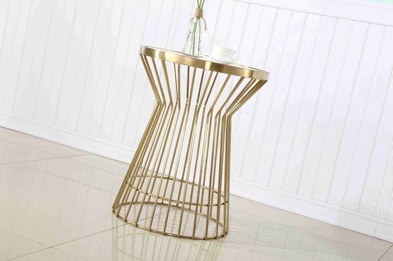 Bàn bánh cưới bằng thép không gỉ vàng sang trọng để trang trí sự kiện
