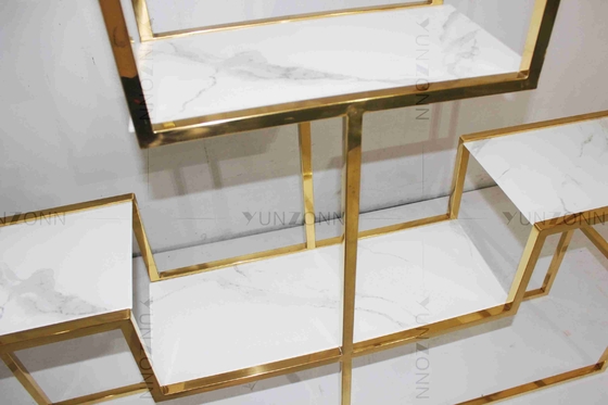 Bàn điều khiển bằng thép không gỉ chống gỉ Bàn uống trà kiểu dáng hình ống Trang trí cho phòng khách