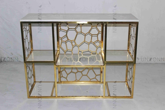 Bàn điều khiển bằng thép không gỉ chống gỉ Bàn uống trà kiểu dáng hình ống Trang trí cho phòng khách