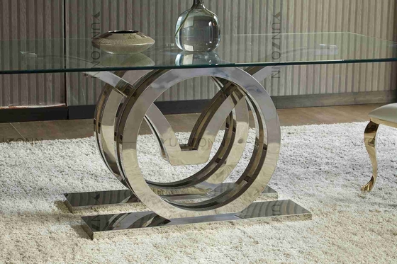 Seagulls Design Bộ bàn ăn mặt kính hiện đại sang trọng Bộ bàn ăn 4 chỗ ngồi Khung đế bằng thép không gỉ Màu bạc