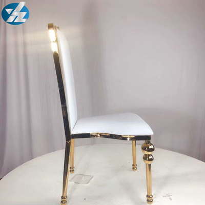 Trắng đen Hoàng gia Vương miện Ghế tiệc cưới Ghế thép không gỉ Vàng tròn Chân ghế
