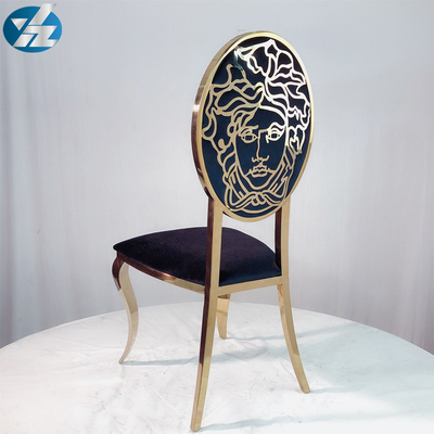 Versache Back Black Velvet Ghế ăn Ghế bằng thép không gỉ vàng