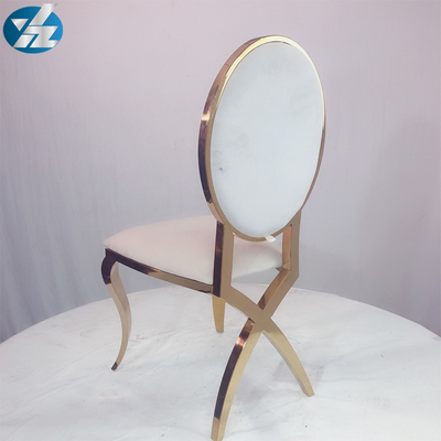 Ghế nhung chéo lưng tựa Chrome Chân ghế tiệc cưới màu trắng thanh lịch