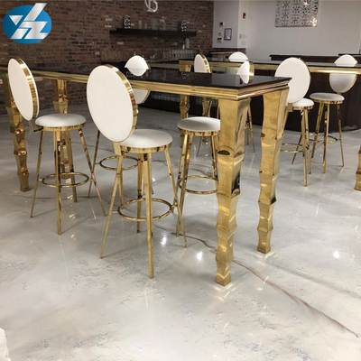 Ghế tròn lưng cao Ghế bar Quán rượu Bộ bàn ghế bằng thép không gỉ
