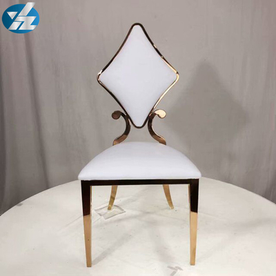 Ghế ăn cưới kim cương màu vàng sang trọng 50X55X107 SS OEM White