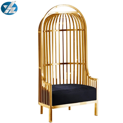 Ghế lồng chim vàng đầy màu sắc Ghế cô dâu và chú rể 10KGS 201 Thép không gỉ