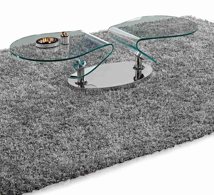 Bàn quay kính bằng thép không gỉ Bàn bên cà phê OEM