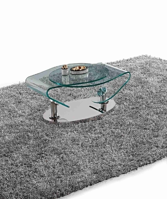 Bàn quay kính bằng thép không gỉ Bàn bên cà phê OEM
