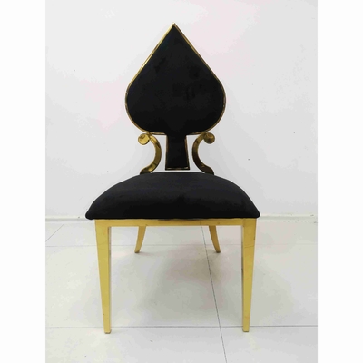 Poker Heart Banquet Ghế ăn Màu đen Khung thép không gỉ