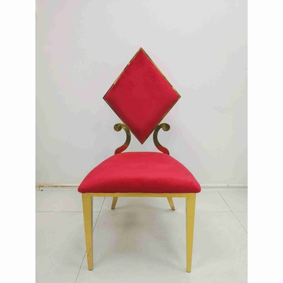 Ghế tiệc cưới Prismatic Poker Màu đỏ Khung thép không gỉ