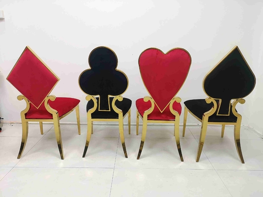 Ghế tiệc cưới Prismatic Poker Màu đỏ Khung thép không gỉ