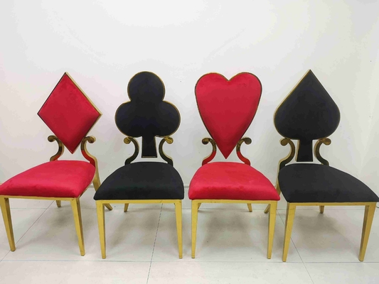 Ghế tiệc cưới Prismatic Poker Màu đỏ Khung thép không gỉ